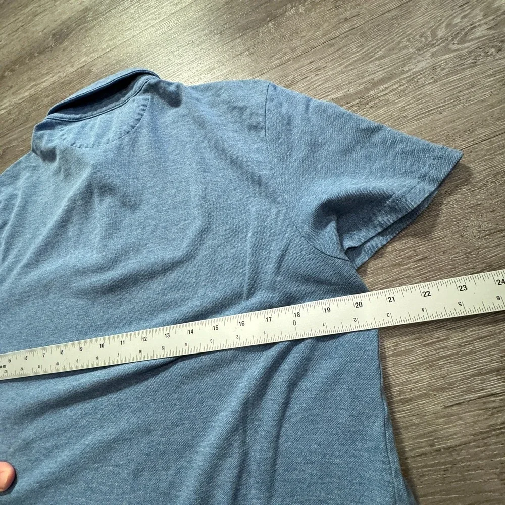 Banana Republic Polo Shirt Men M Blue Cotton Performance Pique Summer Preppy
